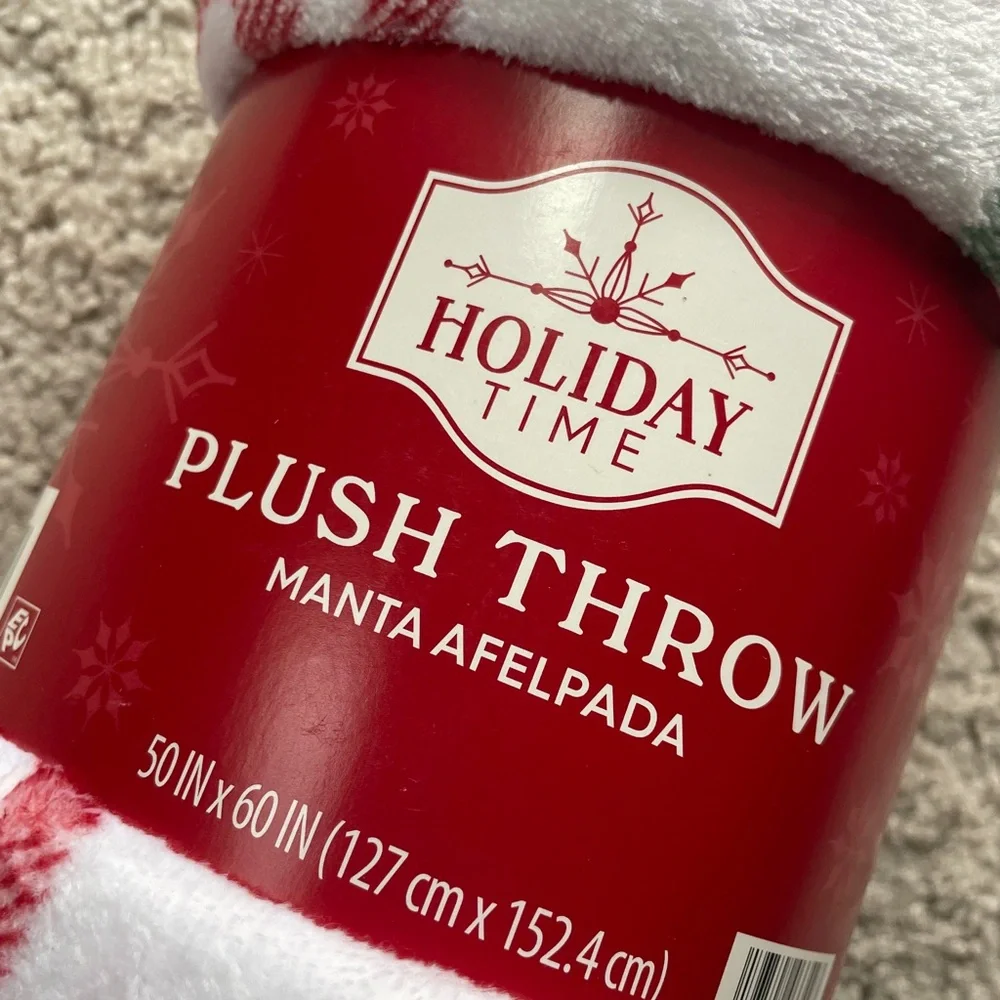 Holiday Time Printed Plush Throw Fuzzy Blanket 50x60